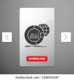 Big, chart, data, world, infographic Glyph Icon in Carousal Pagination Slider Design & Red Download Button