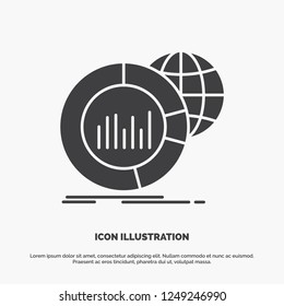 Big, chart, data, world, infographic Icon. glyph vector gray symbol for UI and UX, website or mobile application
