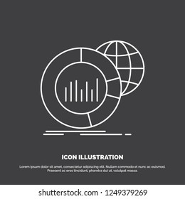 Big, chart, data, world, infographic Icon. Line vector symbol for UI and UX, website or mobile application