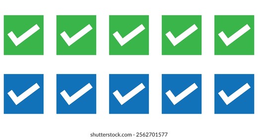 Big check mark icon set . yes, right , approved symbol. vector illustration eps 10.