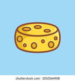 Big cheese cartoon style line art illustration design vector