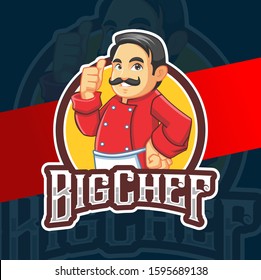 Big Chef Mascot Character Logo Design