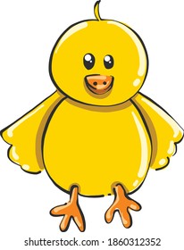 Pollo grande, ilustración, vector sobre fondo blanco.