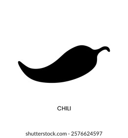 Big Chili Silhouette or Black Pepper icon. Editable vector illustration for your design element resources.