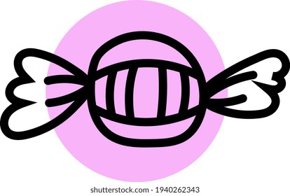 Big chocolate candy, illustration, vector on a white background