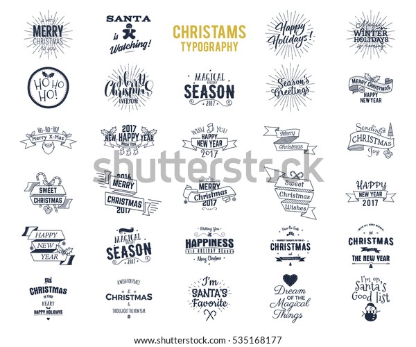 Download Big Christmas Bundle Typography Wishes Funny Stock Vector Royalty Free 535168177