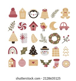 Big Christmas collection with traditional Christmas symbols and decorative elements.