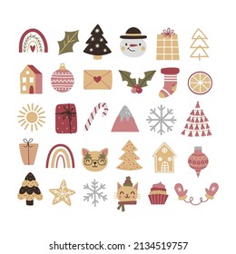 Big Christmas collection with traditional Christmas symbols and decorative elements.