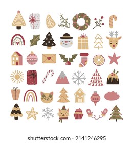 Big Christmas collection with traditional Christmas symbols and decorative elements.