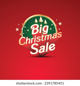 Big Christmas Sale, Retail, Sale, marketing, Promotional Advertisement Logo Design Vector