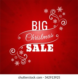 Big christmas sale typography poster - Vector illustration. All elements can be edited to fit your layout.Colorful background consist of several separate layers. Eps 10