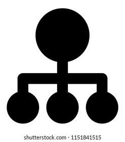
A big circle attached with three small circles, this is shaping icon for hierarchical network model 

