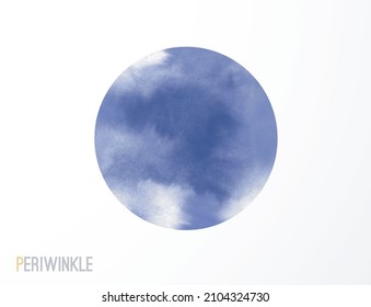 Gran círculo sobre fondo blanco. Resumen de ilustración de vector periwinkle con lugar para el texto. Color del año 2022.