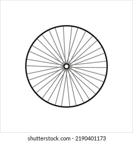 big circle spokes. Outline contour drawing. Vector illustration. stock image. 