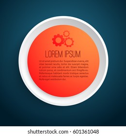Big circle with text field business design concept background flat vector illustration