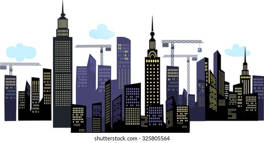 Big City. Architectural building with sketch