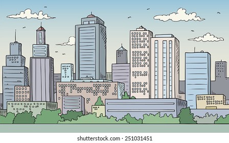 Dibujo de una gran ciudad