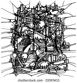 big city drawing