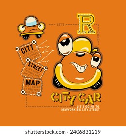 big city highway traffic car, vector illustration