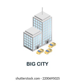 Big City Icon. 3d Illustration From Climate Change Collection. Creative Big City 3d Icon For Web Design, Templates, Infographics And More