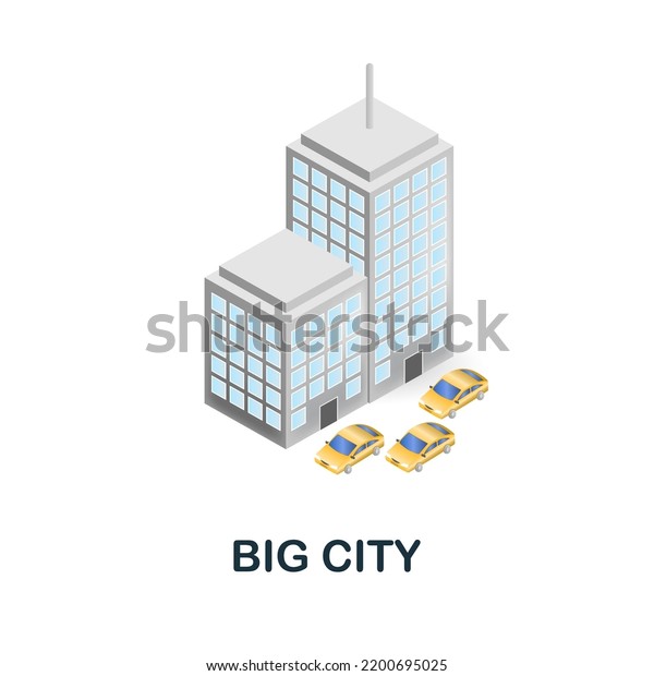 Big City icon. 3d illustration from climate change\
collection. Creative Big City 3d icon for web design, templates,\
infographics and more