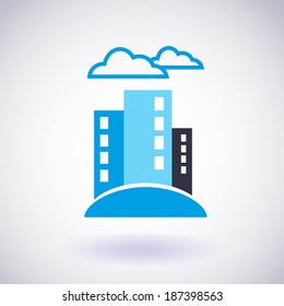 Big city icon. Building icon. Vector EPS10