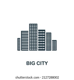 Big City icon. Monochrome simple icon for templates, web design and infographics
