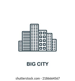 Big City Icon. Monochrome Simple Icon For Templates, Web Design And Infographics