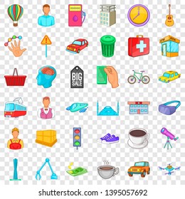 Big city icons set. Cartoon style of 36 big city vector icons for web for any design
