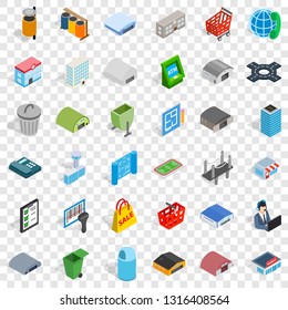 Big city icons set. Isometric style of 36 big city vector icons for web for any design