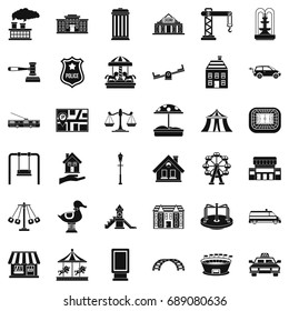 Big city icons set. Simple style of 36 big city vector icons for web isolated on white background
