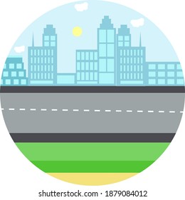 Big city ,illustration, vector on white background.
