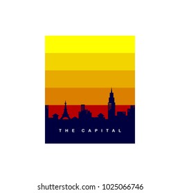 big city isometric real estate realty cartoon logo template vector