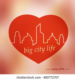 Big city life, vector illustration.