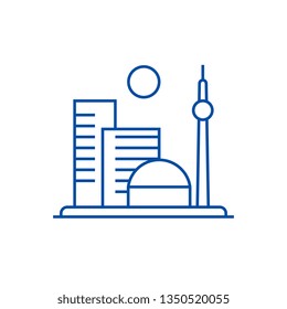 Big city line icon concept. Big city flat  vector symbol, sign, outline illustration.