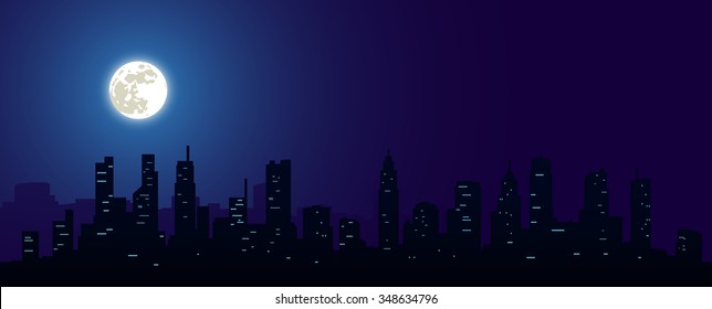 Gran ciudad y luna