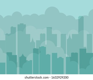 Big City Silhouette Background Under Pollution Stock Vector (Royalty ...