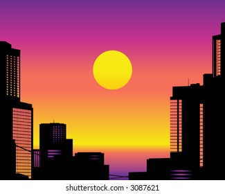 Big City Skyline. Vector Illustration