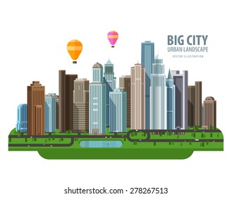 Big city vector logo design template. Construction, building or real estate icon.