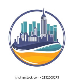 Big city vector logo illustration