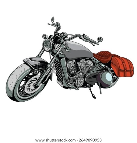 big classic motorcycle vector art