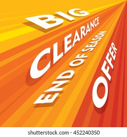 big clearance end of season offer banner or poster design vector