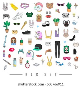 Big clip art set. Vector illustration