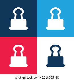 Big Clip blue and red four color minimal icon set