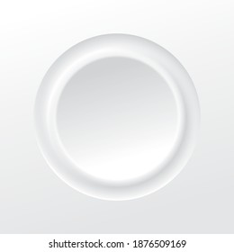 Big close up light shine grey color sale orb knob disc plate insignia set modern render copy ui cartoon draw art style design top macro view metal glossy shadow pin tag cover decor text space backdrop