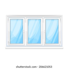 Big Closed Window Front Three Sections Stock Vector (Royalty Free ...