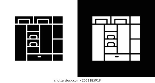 Icono de armario grande de un Vector de estilo plano