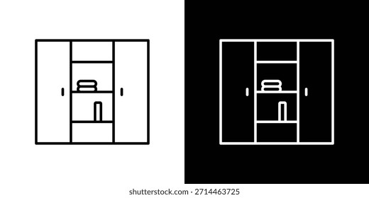Esquema de icono de armario grande. Vector aislado pictograma para el Web