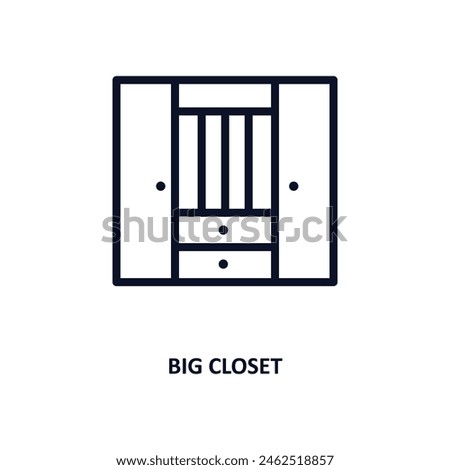 big closet icon. Thin line big closet icon from construction collection. Outline vector isolated on white background. Editable big closet symbol can be used web and mobile