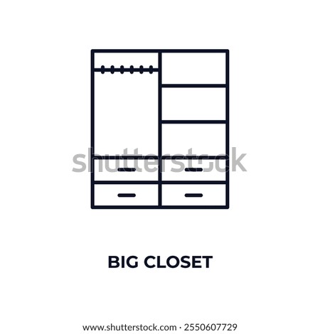 big closet  outline icon. Linear vector from construction concept. Thin line big closet  icon isolated on white background